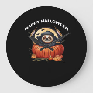 A funny sloth celebrating Halloween Essential T-Sh Large Clock
