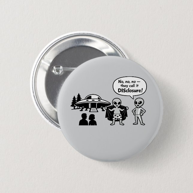 A funny take on The Disclosure movement 6 Cm Round Badge (Front & Back)