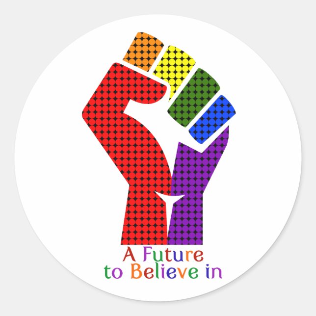 A Future to Believe in LGBT Classic Round Sticker (Front)