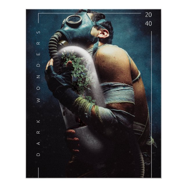 A futuristic plant oxygen mask dark wonders poster (Front)