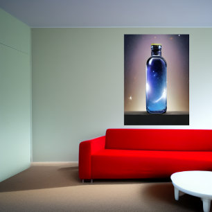 A galaxy in a bottle   AI Art Poster