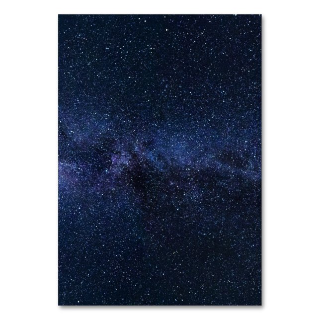A galaxy of stars in the night sky table number (Front)