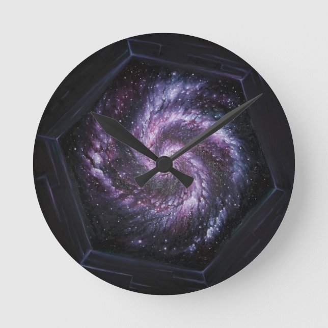 A galaxy seen by the James webb space telescope Round Clock (Front)