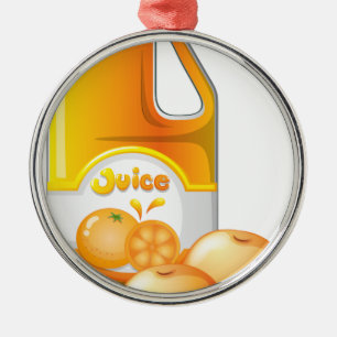 A gallon of orange juice metal tree decoration