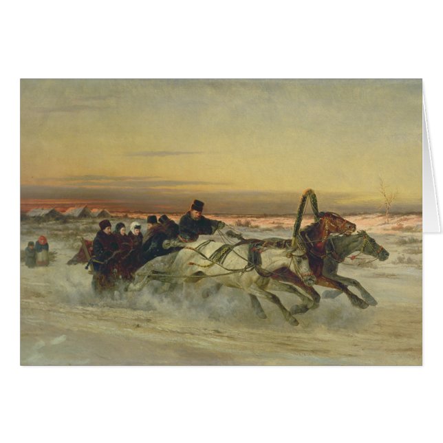 A Galloping Winter Troika at Dawn (Front Horizontal)