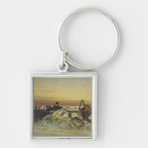 A Galloping Winter Troika at Dawn Key Ring