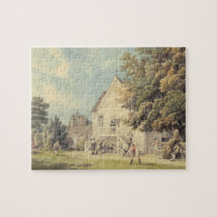 A Game of Bowls on the Bowling Green outside the B Jigsaw Puzzle