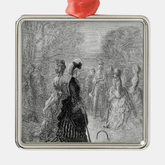 A Game of Croquet Metal Tree Decoration (Front)