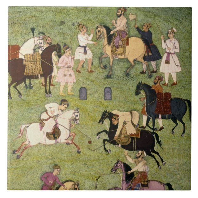 A Game of Polo, from the Large Clive Album Tile (Front)