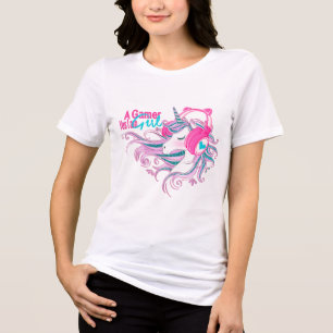  A gamer Girl Magic Unicorn t shirt
