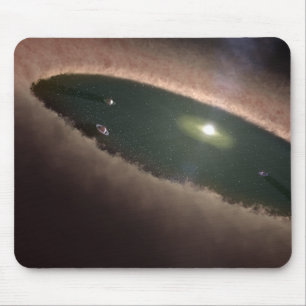 A gap in a protoplanetary, or planet-forming mouse pad