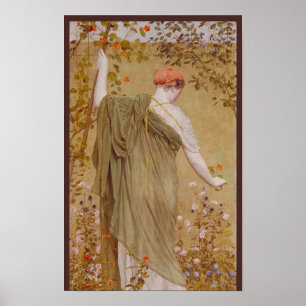 A Garden by Albert Joseph Moore, Vintage Portrait Poster