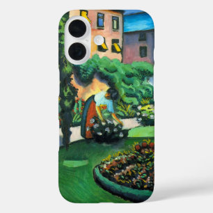 A Garden, Gartenbild by August Macke, Vintage Art iPhone 16 Case