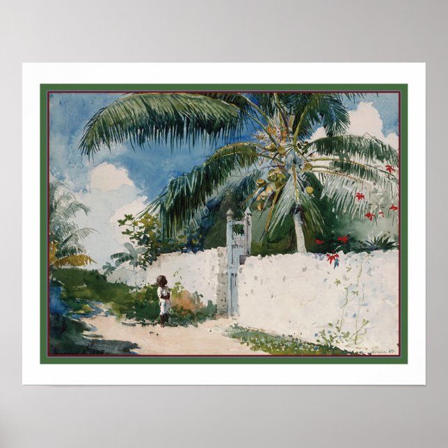 "A Garden in Nassau" 1885 by Winslow Homer Poster (Front)