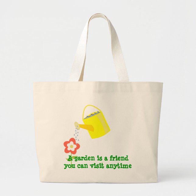 A garden is a friend.. cute flower gardeing large tote bag (Front)