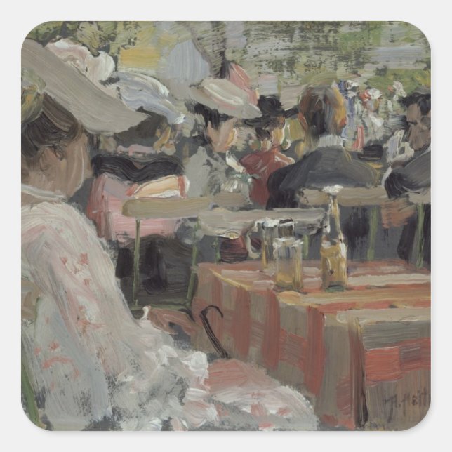 A Garden Restaurant, 1906 Square Sticker (Front)