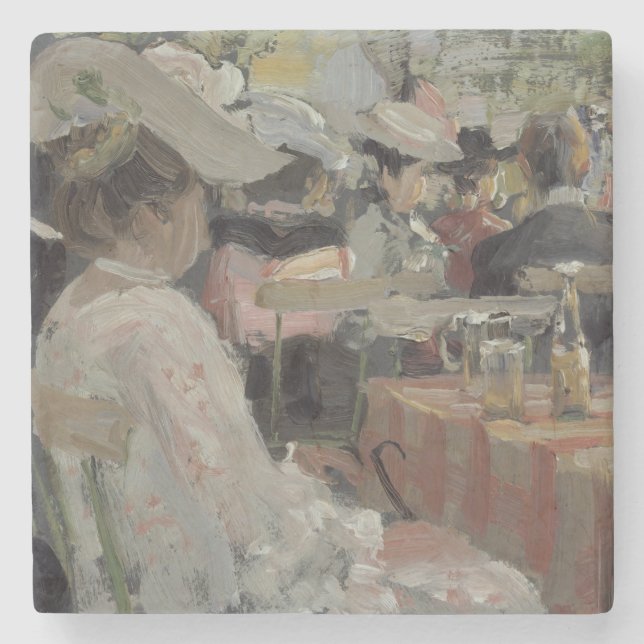 A Garden Restaurant, 1906 Stone Coaster (Front)