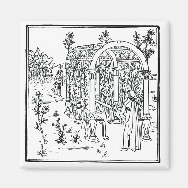 A garden scene, from 'Hypnerotomachia Poliphili' a Magnet (Front)