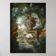 A Garden Scene With An Urn Of Flowers
