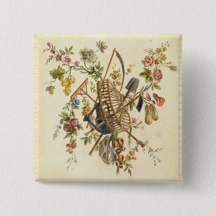 A garden textile design, from 'Oeuvre contenant un 15 Cm Square Badge