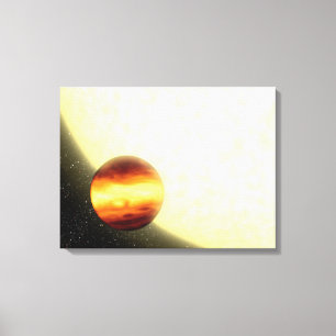 A gas-giant planet orbiting very close canvas print