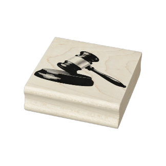 A gavel and sound block rubber stamp