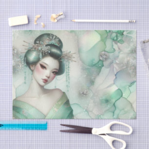 A Geisha in Green Design Series #15 Tissue Paper