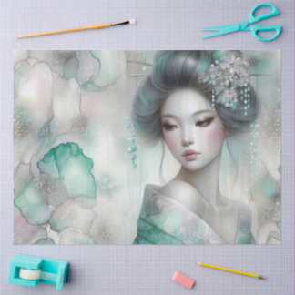 A Geisha in Green Design Series #24 Tissue Paper