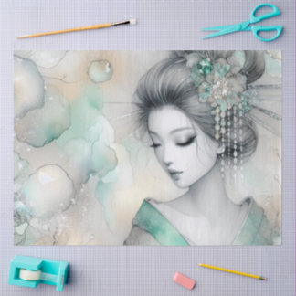 A Geisha in Green Design Series #27 Tissue Paper
