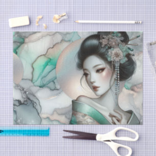 A Geisha in Green Design Series #5 Tissue Paper