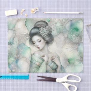 A Geisha in Green Design Series #6 Tissue Paper