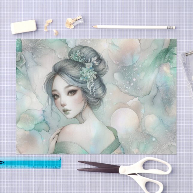 A Geisha in Green Design Series #7 Tissue Paper (Craft)