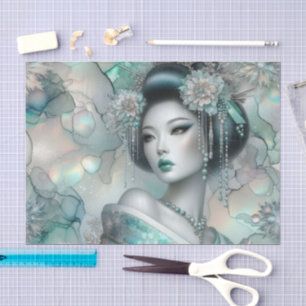 A Geisha in Green Design Series #8 Tissue Paper