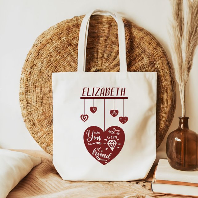 A Gem Of A Friend Heart Valentines Day Tote Bag (Creator Uploaded)