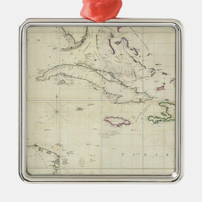 A General Chart of the West Indies Metal Tree Decoration (Front)
