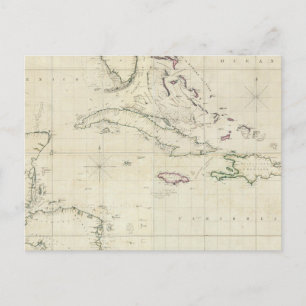 A General Chart of the West Indies Postcard
