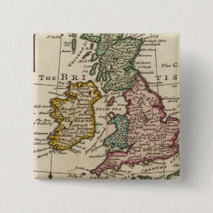 A general map of Great Britain and Ireland 15 Cm Square Badge