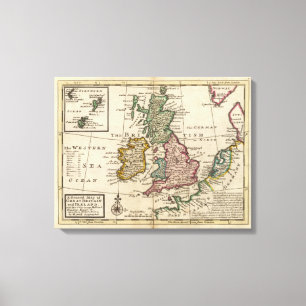 A general map of Great Britain and Ireland Canvas Print