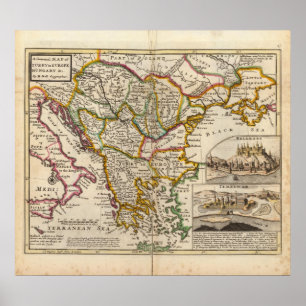 A general map of Turkey in Europe Poster