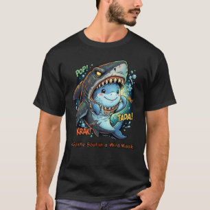 A Gentle Soul in a Wild Mask Cute shark T-Shirt