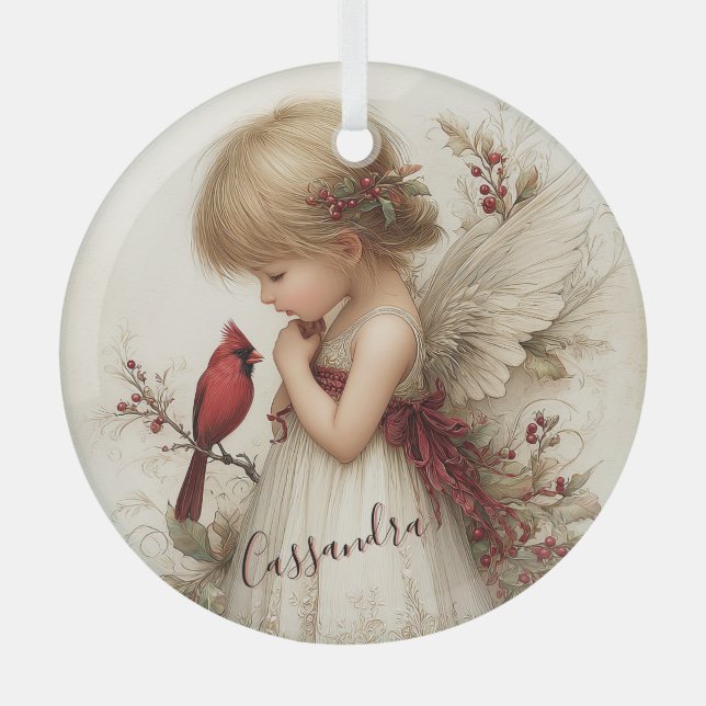 A Gentle Spirit in Holiday Stillness Glass Tree Decoration (Front)