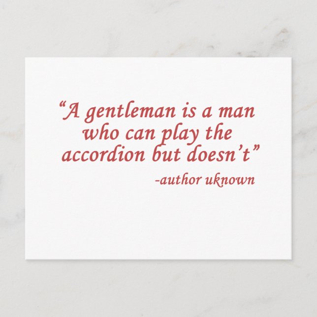 A gentleman is... postcard (Front)