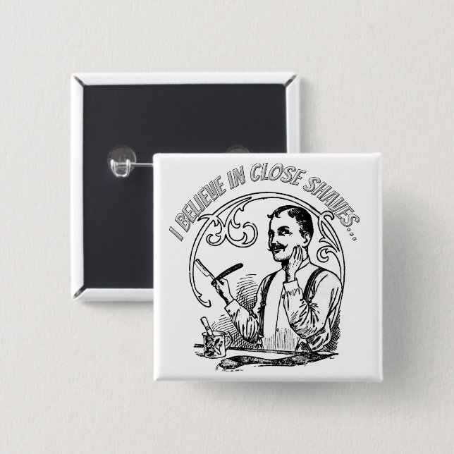 A Gentleman's Classic Shaving 15 Cm Square Badge (Front & Back)