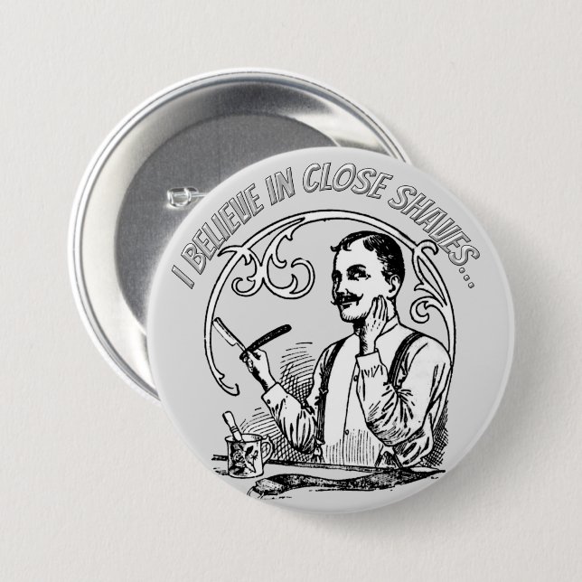 A Gentleman's Classic Shaving 7.5 Cm Round Badge (Front & Back)