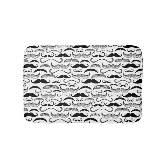 A Gentlemen's Club. Moustache pattern 2 Bath Mat (Front)