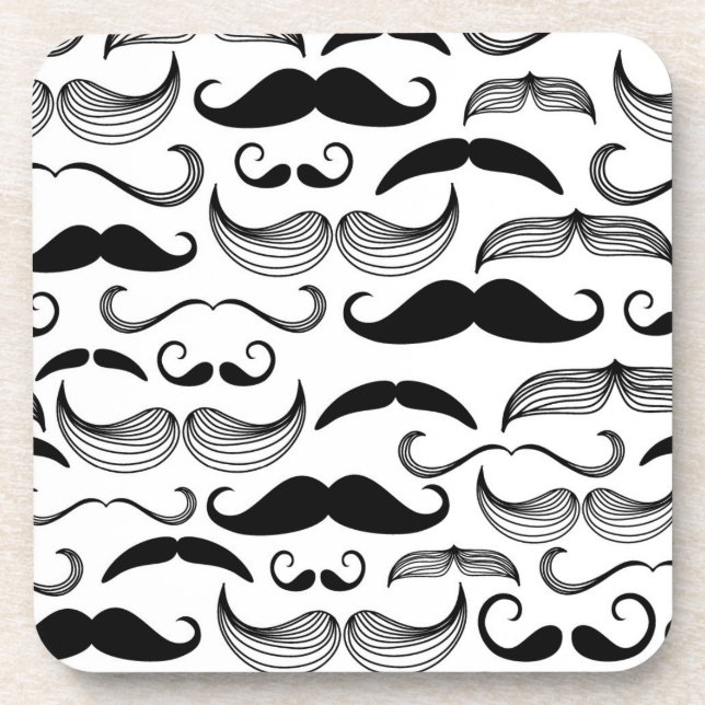 A Gentlemen's Club. Moustache pattern 2 Coaster (Front)