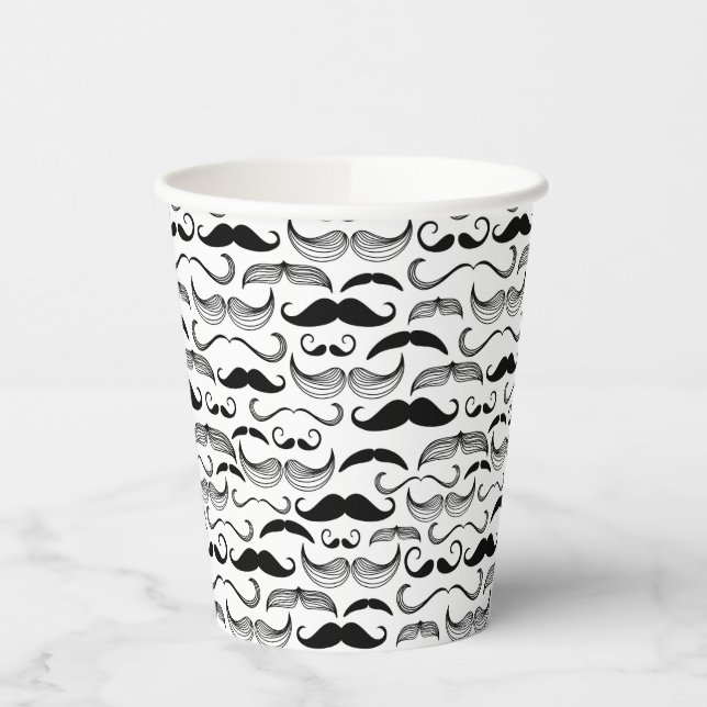 A Gentlemen's Club. Moustache pattern 2 Paper Cups (Left)