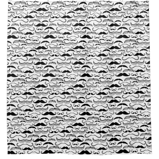 A Gentlemen's Club. Moustache pattern 2 Shower Curtain (Front)