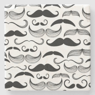 A Gentlemen's Club. Moustache pattern 2 Stone Coaster