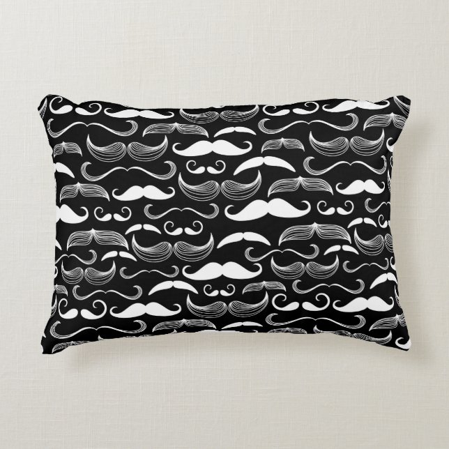 A Gentlemen's Club. Moustache pattern Decorative Cushion (Front)